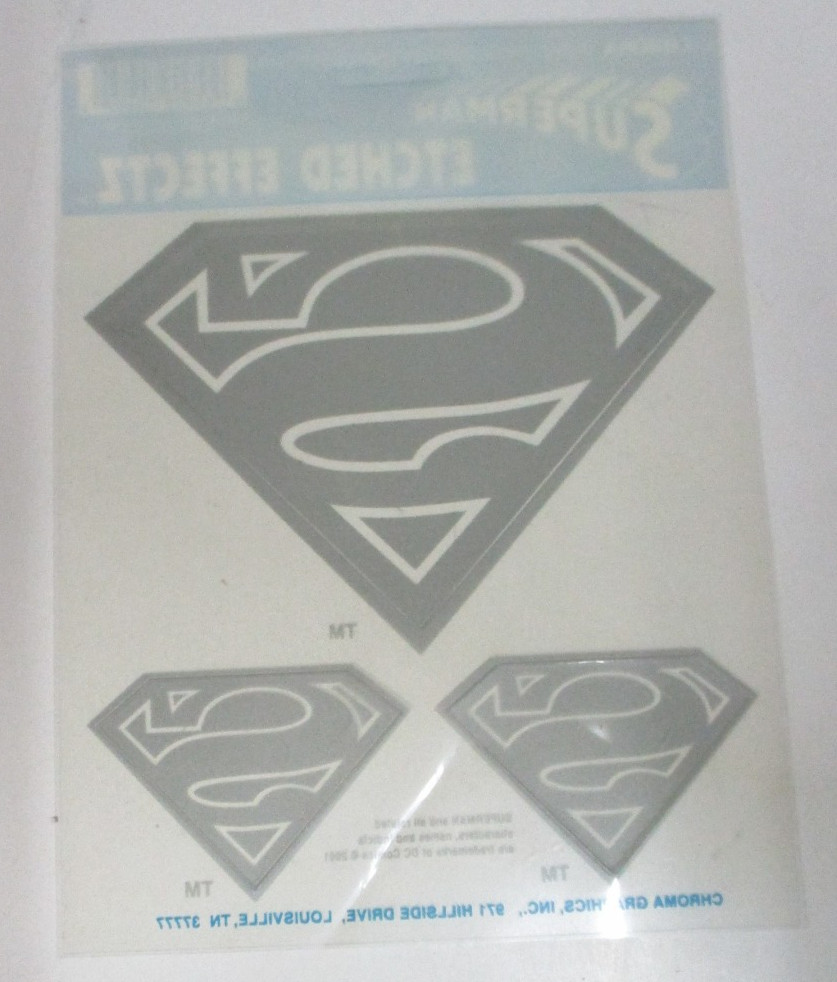 Chroma Etched Effectz – Superman – Decals for Car/Wall x 1 Sheet of 3 Decals
