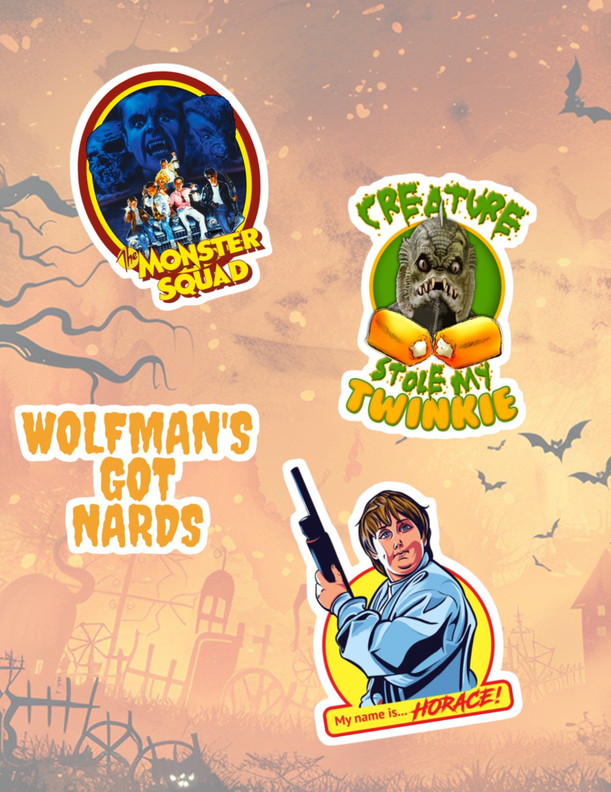 Monster Squad 80's Movie 4pc Sticker Pack
