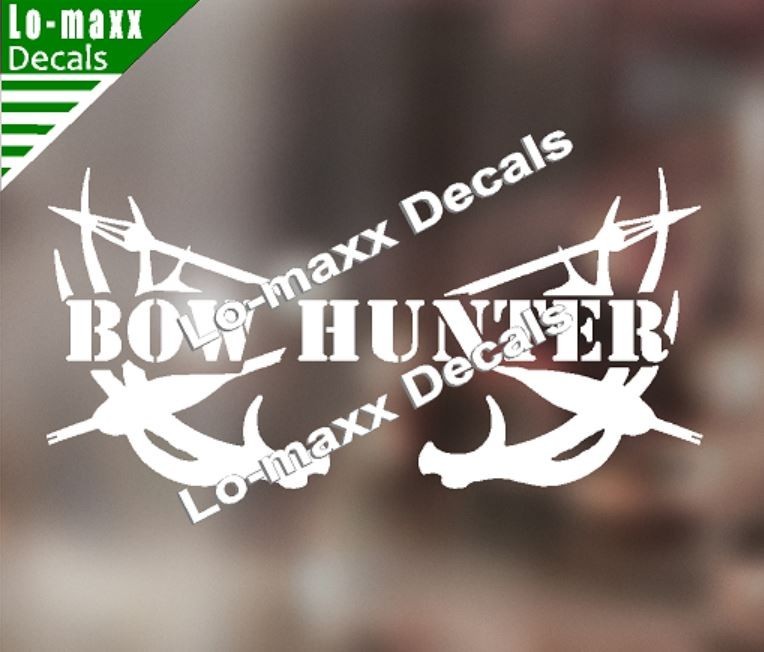 Bow Hunter Die Cut Vinyl Decal – Archery Deer Hunting Truck Car Window SUV