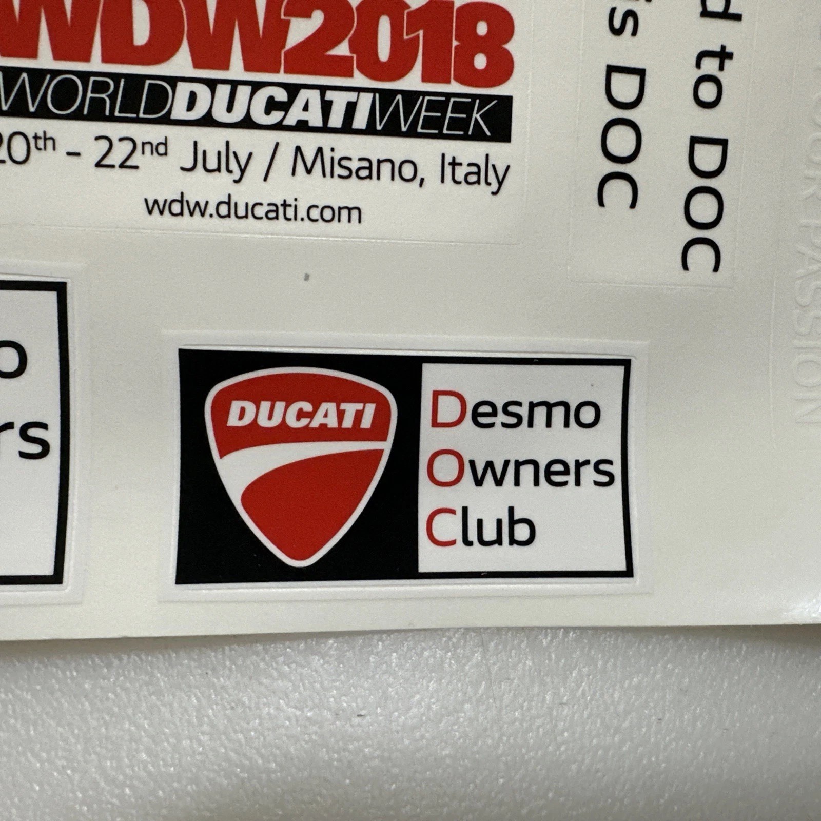 Ducati World Ducati Day Decals 2018 , Ducati Decal Sheet