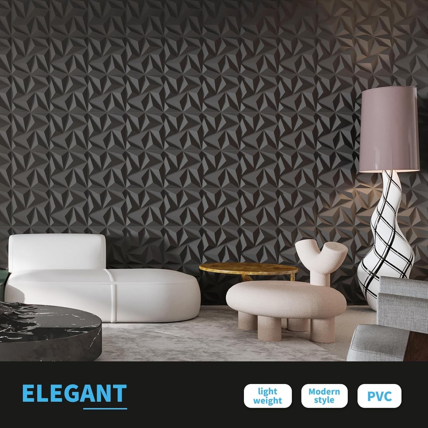 Art3d 3D Wall Panels 20 Pack, 11.8" x 11.8" (19 Sq.ft) PVC Wall Panels, Glue Up