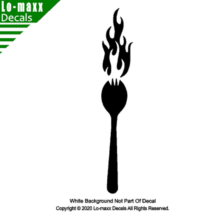 Flaming Spork Original Art High Quality Various Colors Sizes Die Cut Vinyl Decal
