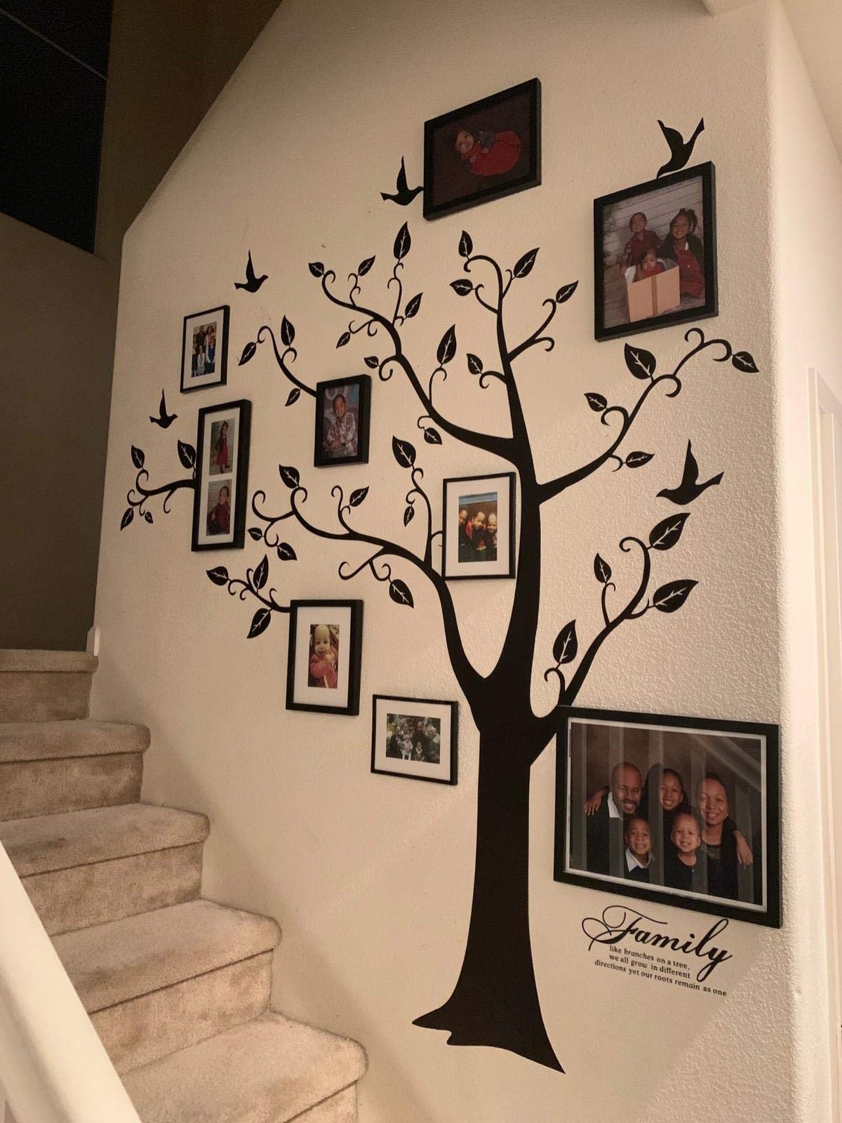 Large Family Tree Wall Deccor for Living Room, DIY Black Photo Frame Wall Decor