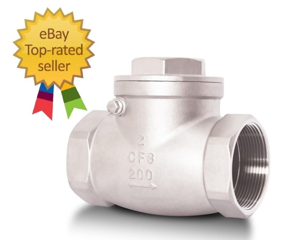 2-1/2" NPT Horizontal Check Valve, Stainless Steel Non Return Swing Check Valve,