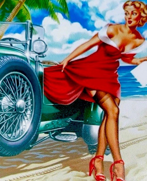 SEXY PINUP GIRL STICKER✨💋❤️👠✨6” x 5”✨HEAVY DUTY✨WATERPROOF✨CLASSIC CAR✨💫