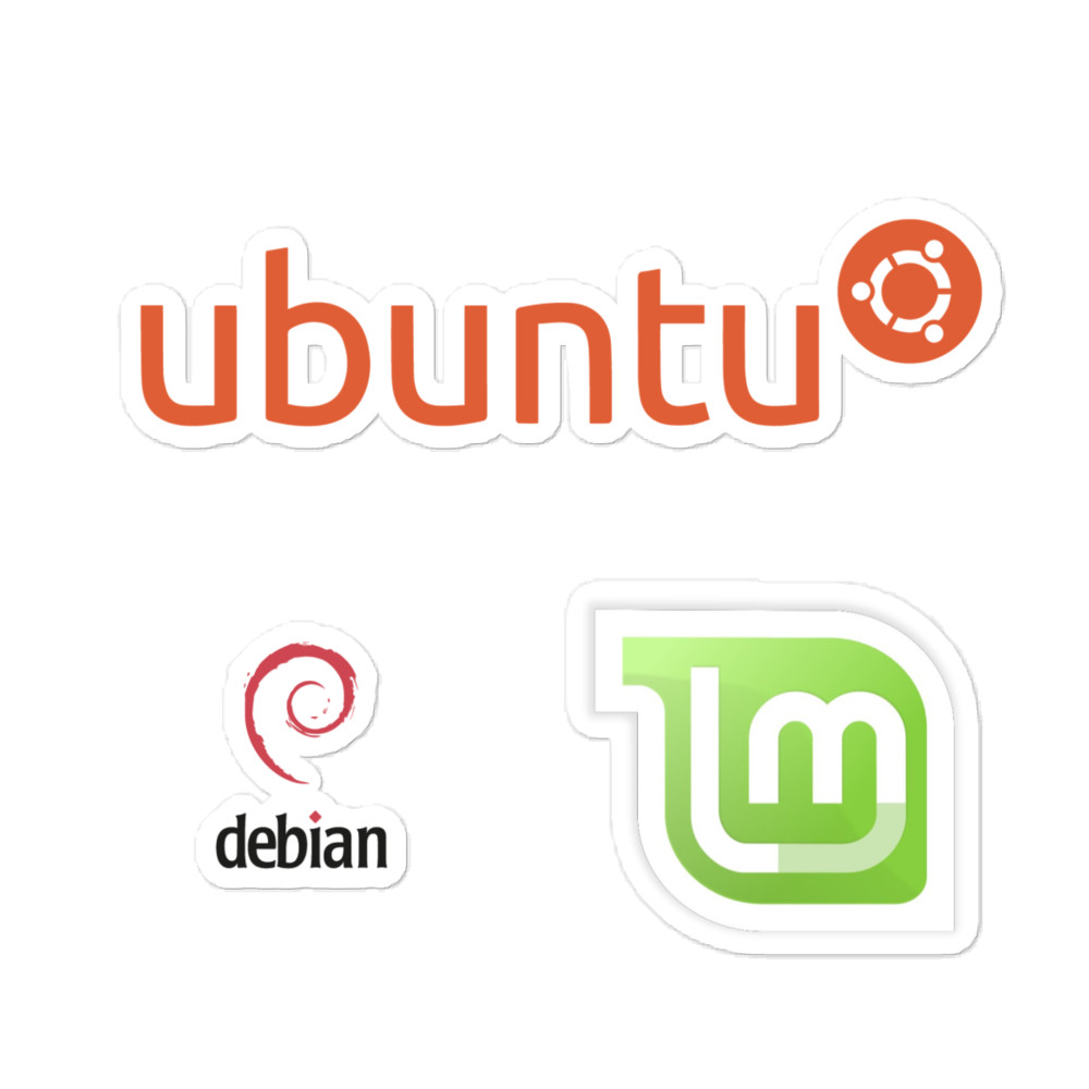 Linux Sticker Pack, Ubuntu, Linux Mint, Debian Vinyl Stickers