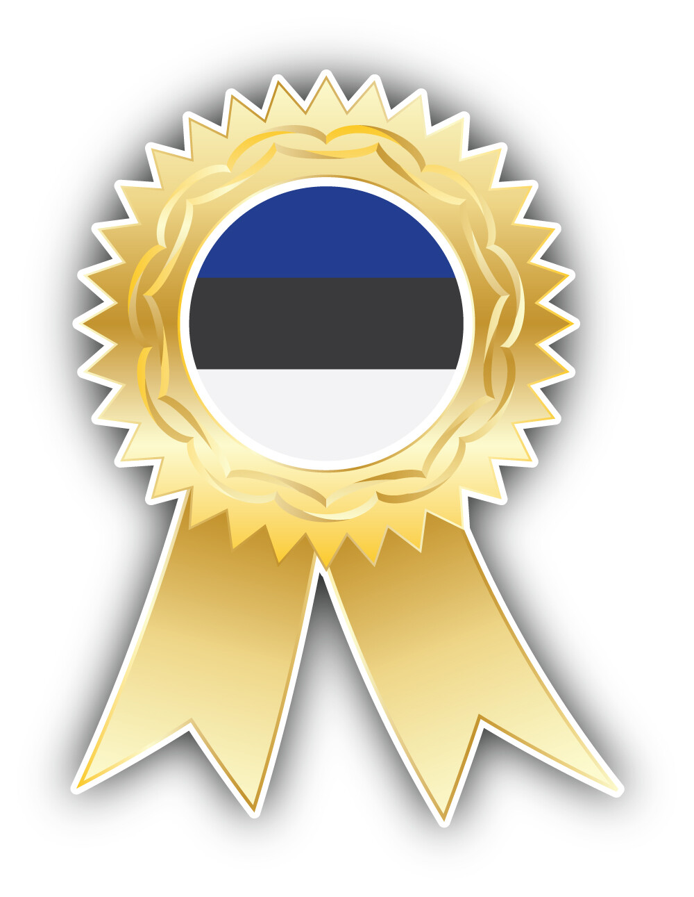 Estonia Flag Medal Vinyl Sticker Car Bumper Decal