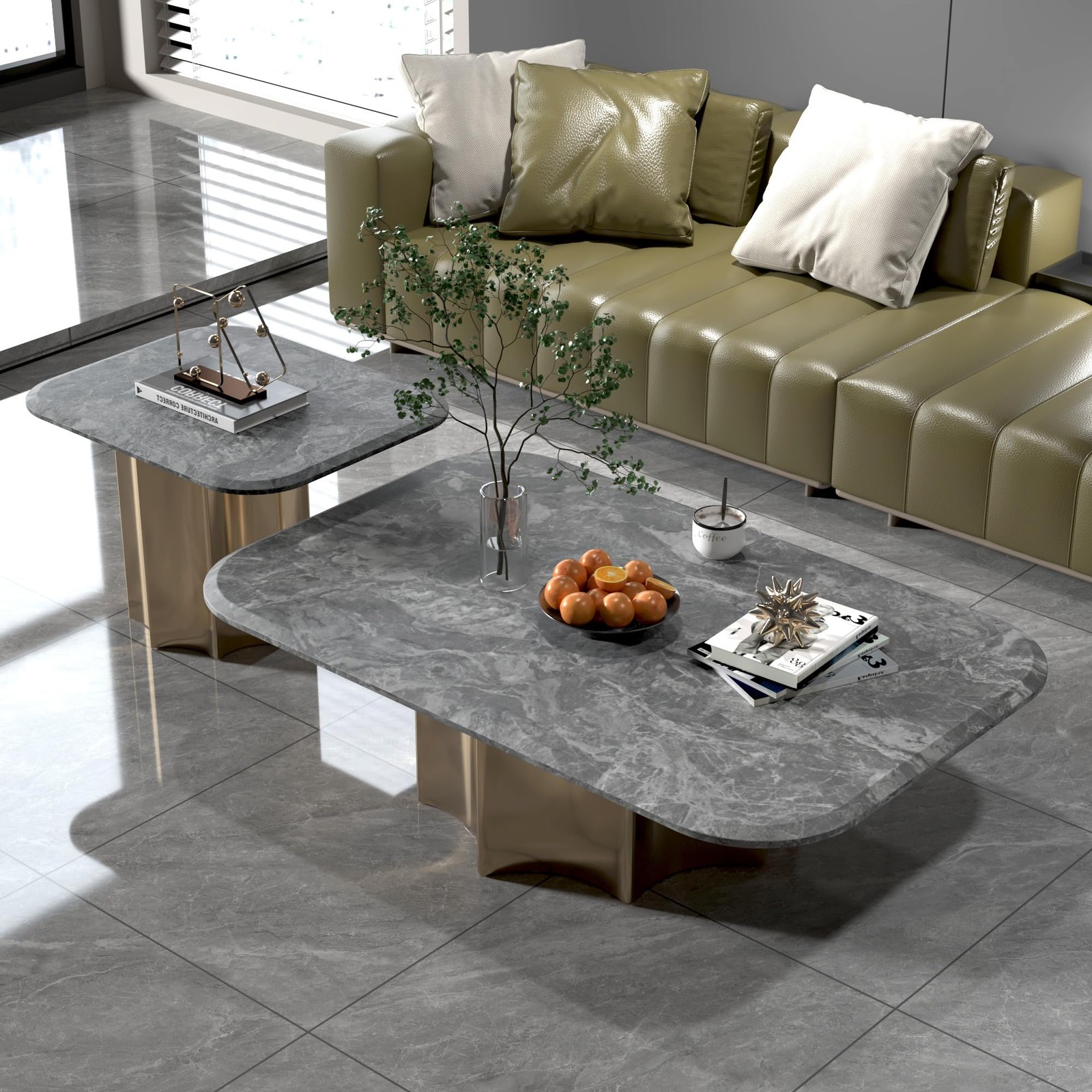 Large Grey Marble Granite Wallpaper Peel Stick Matte Thicken 24x354inch Water…