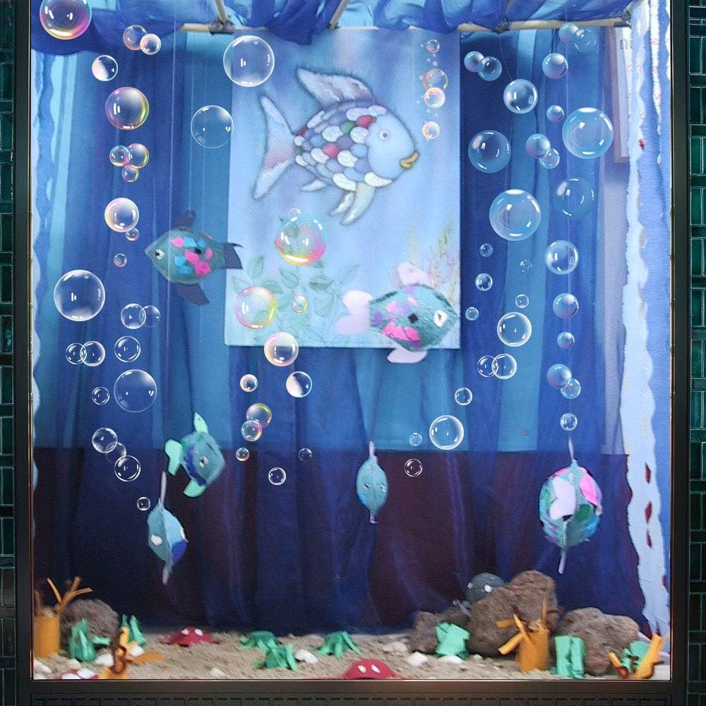 Transparent Bubble Wall Decal Sticker Cutout Kid'S under the Sea Birthday Party