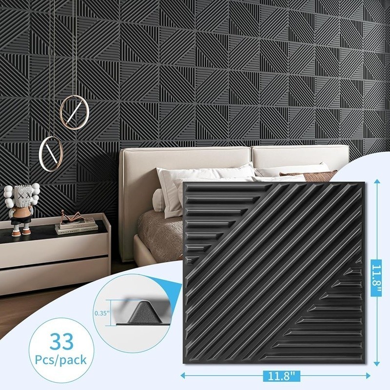 3D Textured PVC Wall Panels DIY Accent Panels Easy Install Home Office Decor New