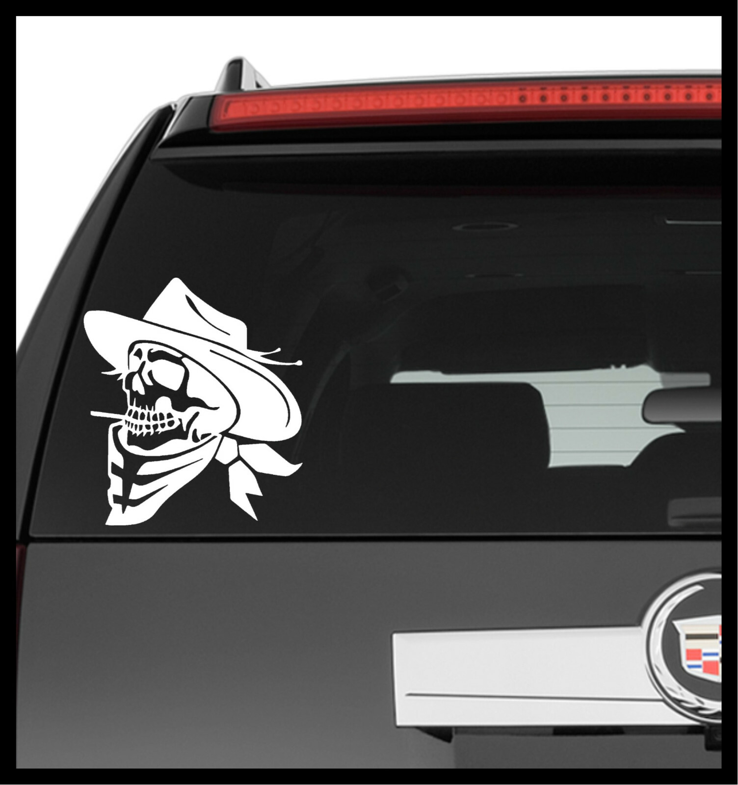 Vinyl Decal Truck Car Sticker Laptop – Zombie Horror Halloween Cowboy Skull v3