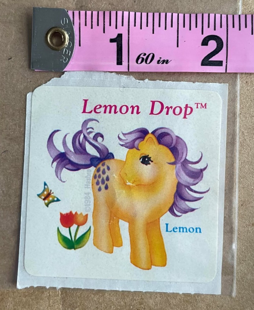 VTG My Little Pony Lemon Drop 1984 Hasboro Sticker