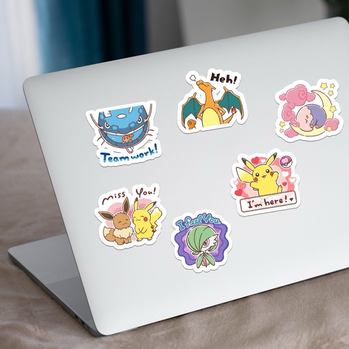 40pc Pokémon Cute Emoji Sticker Pack Pikachu Togepi Kawaii Laptop Decals Set