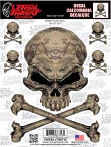 NEW LETHAL THREAT DESERT CAMO SKULL DECAL STICKER 6"x6" LT88716