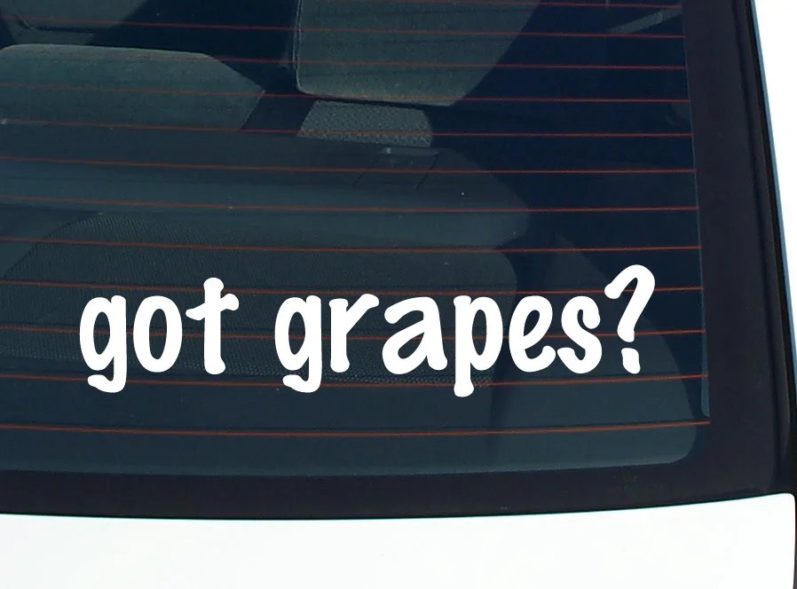 got grapes? CAR DECAL BUMPER STICKER VINYL FUNNY JOKE WINDOW