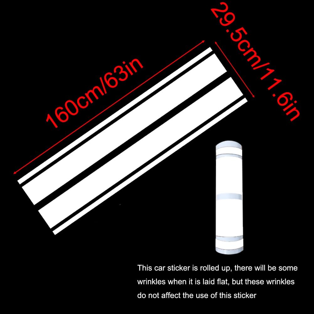 Car Hood Stripe Sticker Universal Auto Racing Stripes Body Side Decal Vinyl S…