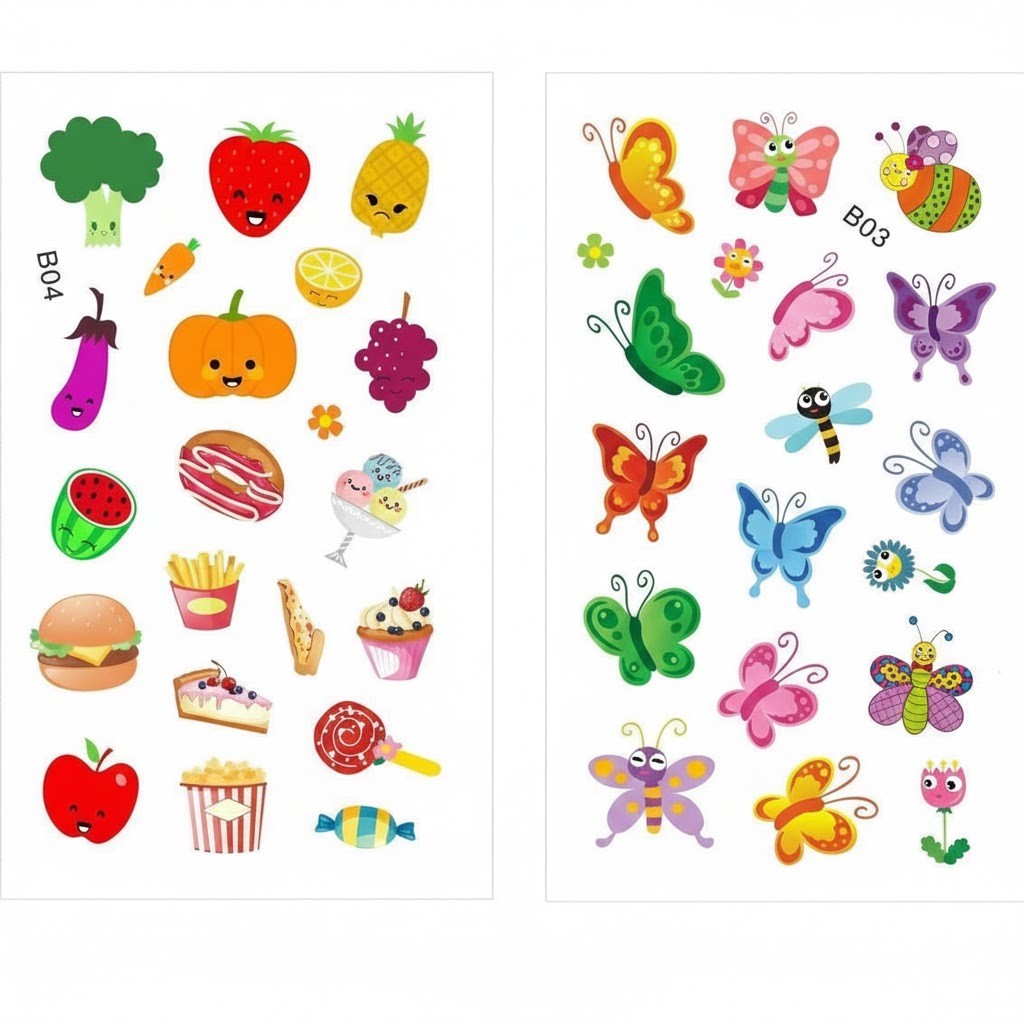10 Pcs Waterproof Stickers Kids Toddler Animal Dino Car Butterfly Water Bottle