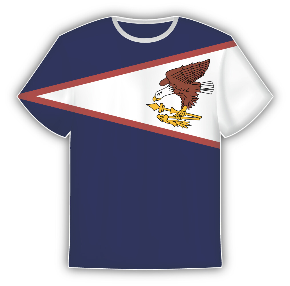 American Samoa Flag Sticker In The Form Of T Shirt Vinyl Sticker Decal