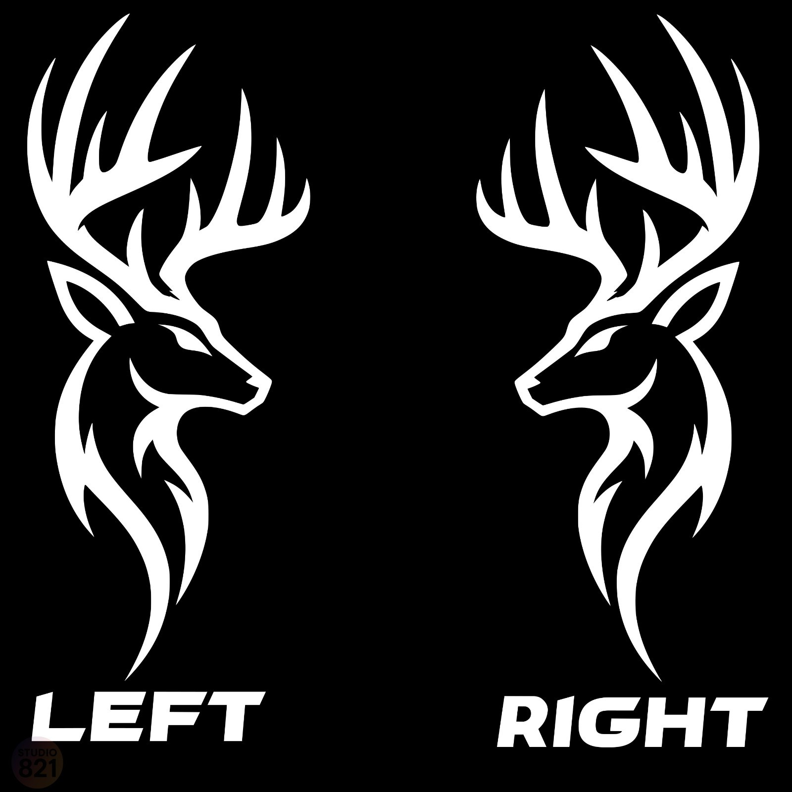 Deer Head Decal | Buck Antler Sticker | Hunting Truck Window Vinyl Art