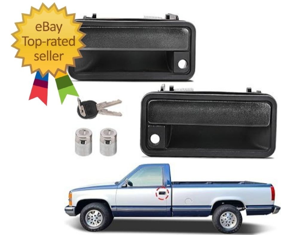 Exterior Door Handle W/Lock Cylinder & Keys for Chevy C1500 C2500 C3500