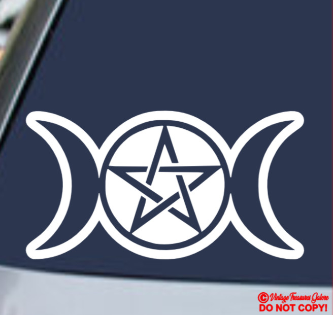 WICCA WICCAN TRIPLE GODDESS Vinyl Decal Car Sticker PAGAN WITCH MAGIC SYMBOL JDM