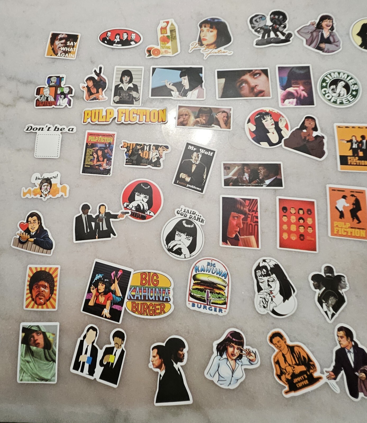 Lot Of 50 Collection Pulp Fiction 4" Tall Vinyl Decal Sticker BOGO