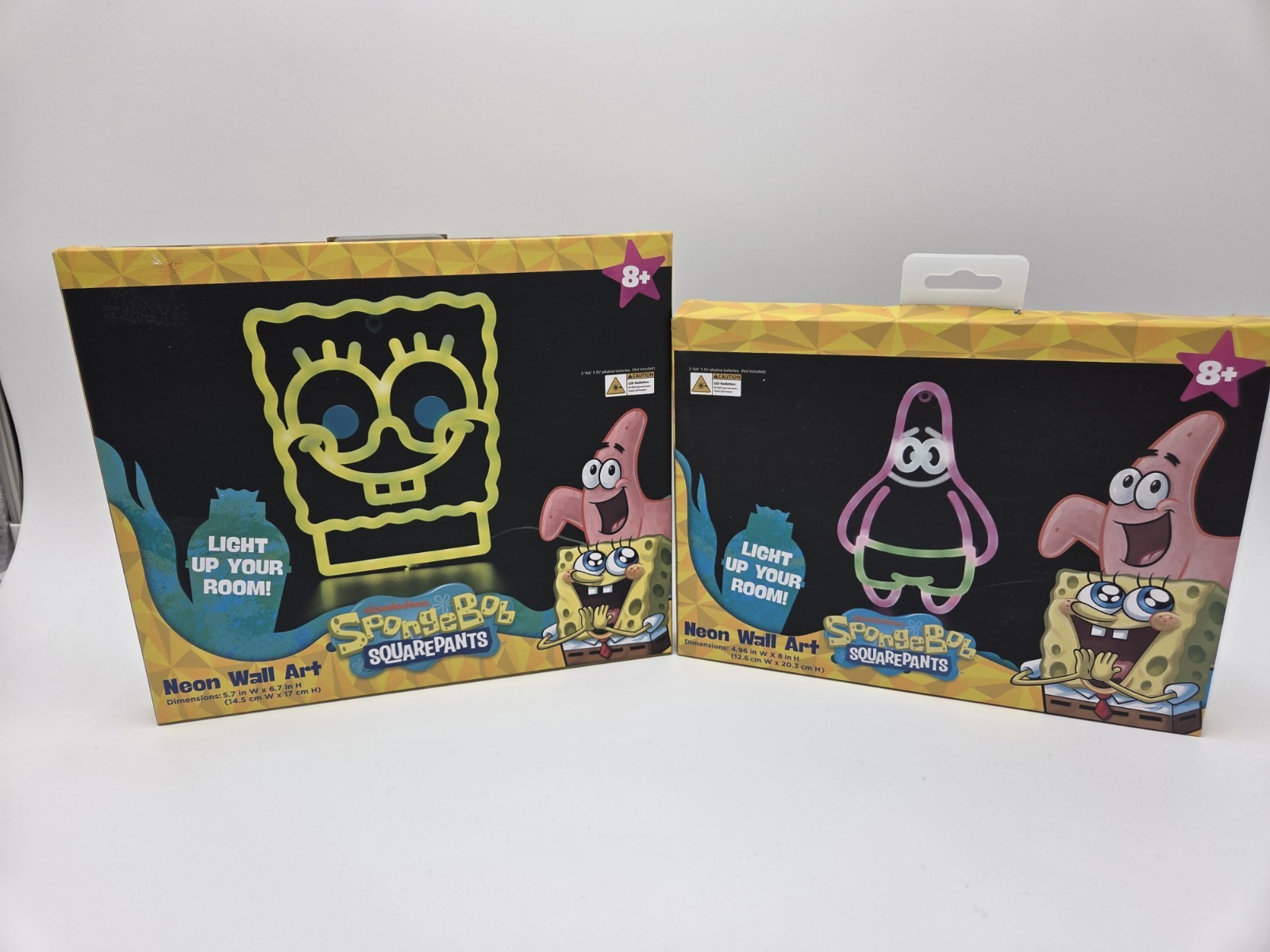 Set of 2 SpongeBob SquarePants and Patrick Neon Wall Art Nickelodeon (Brand New)
