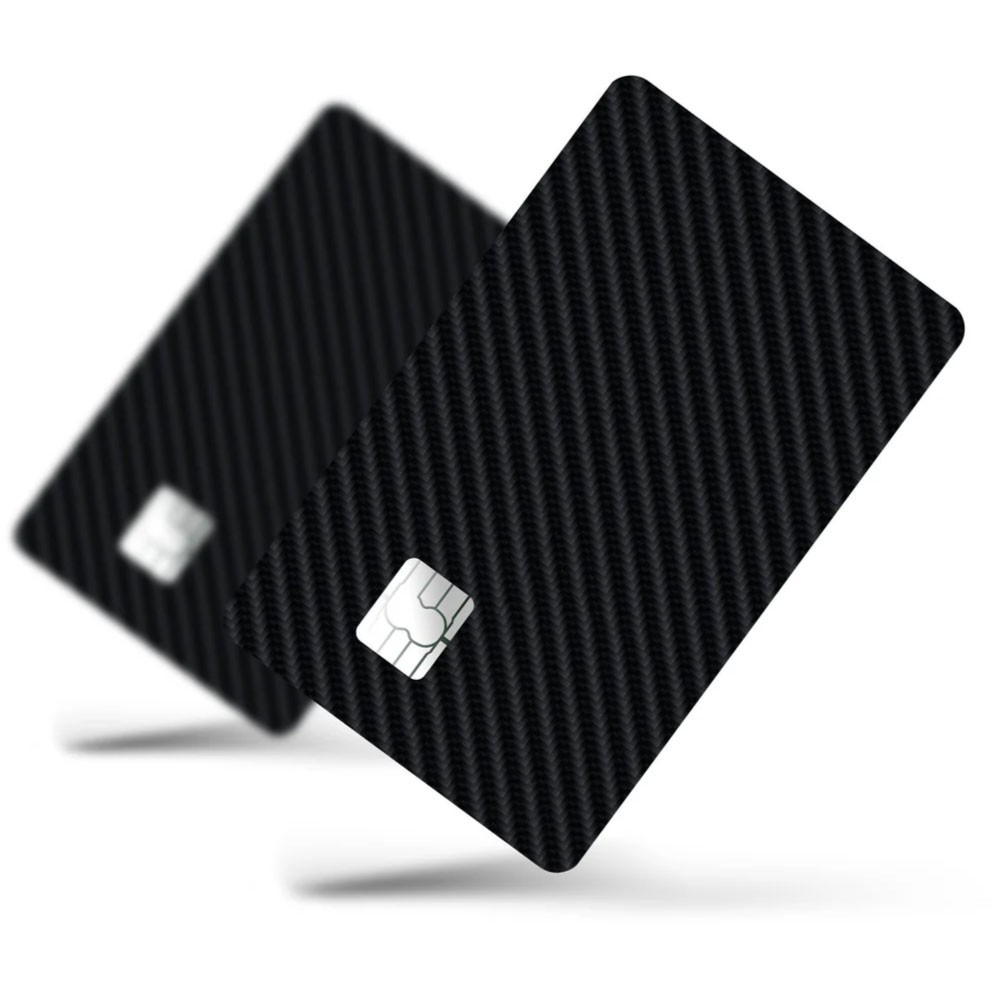 4 Pack Carbon Fibre Credit Card Skin Decal Set Tech Automotive Racing 4X Cover