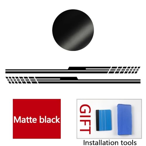 2PCS Decal Sticker Vinyl Side Racing Stripes Kit Compatible with Matte Black