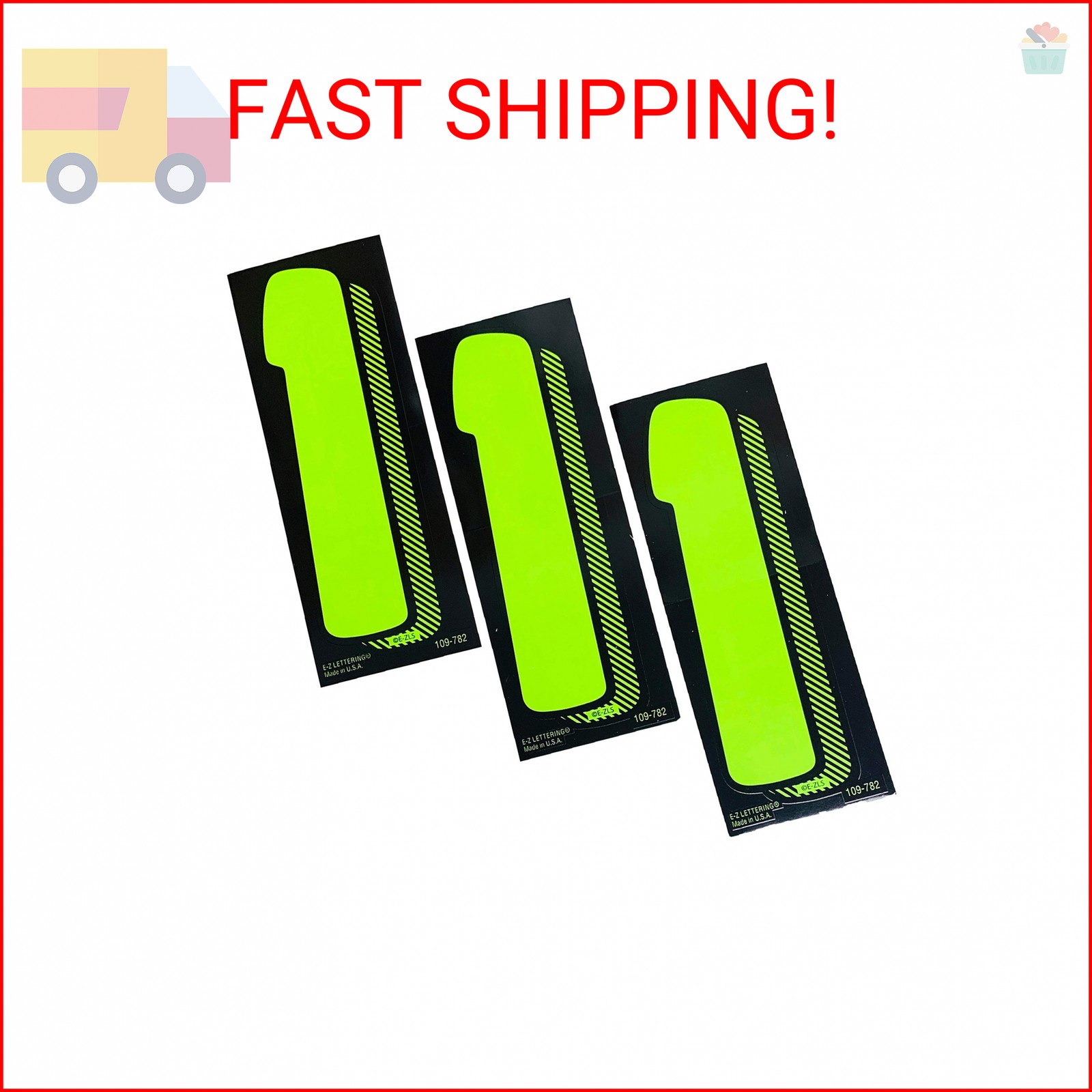 EZ Line Vinyl Decals for Cars Chartreuse Large Number Stickers Windshield Pricin