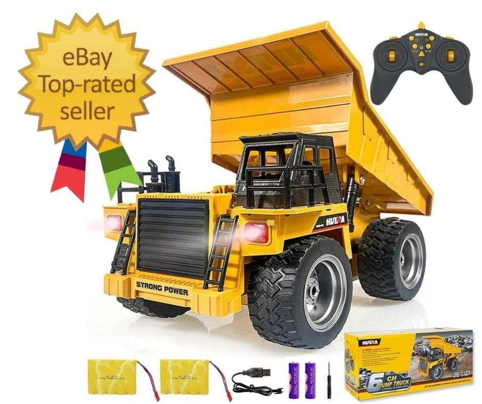 Remote Control Construction Dump Truck Toy 2.4G RC 6 Channel Bulldozer 4 Wheel D