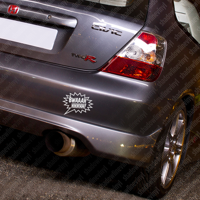 BWAAHHH! Vinyl Decal Sticker JDM USDM Exhaust Tips Headers Ricer Evo Si Funny