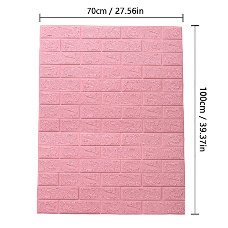 70Cm*10M 3D Brick Pattern Wall Sticker Self-Adhesive Panel Waterproof