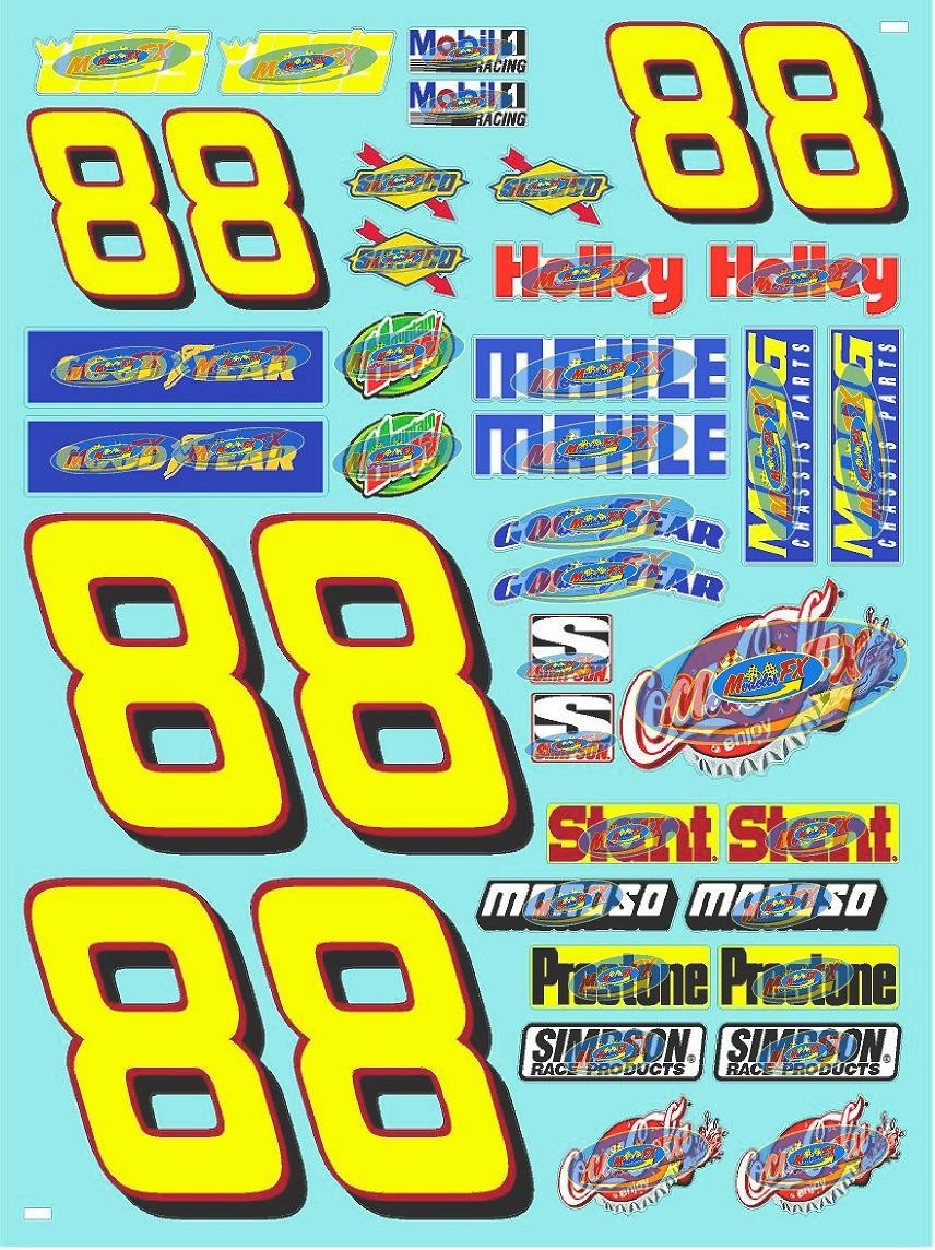 White Vinyl Sticker Sheet #88-R/C MODEL Decal fits 1/24-1/16 Scale DIE-CUTraxxas