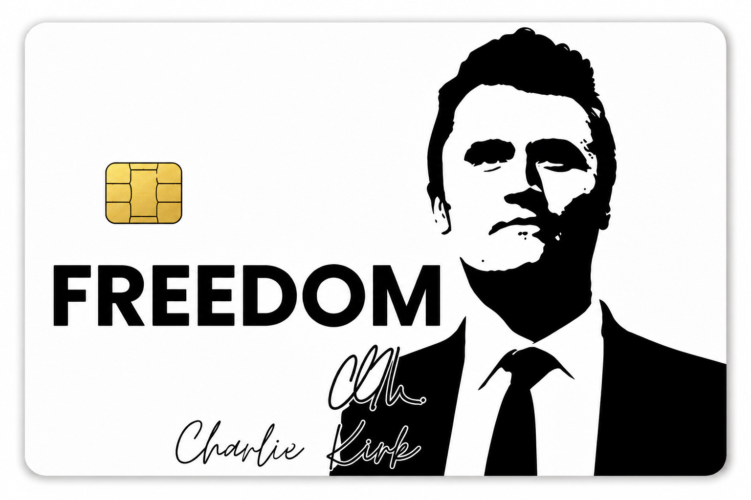 Charlie Kirk "Freedom" Credit Card Vinyl Skin – Premium Quality Die-cut Decal