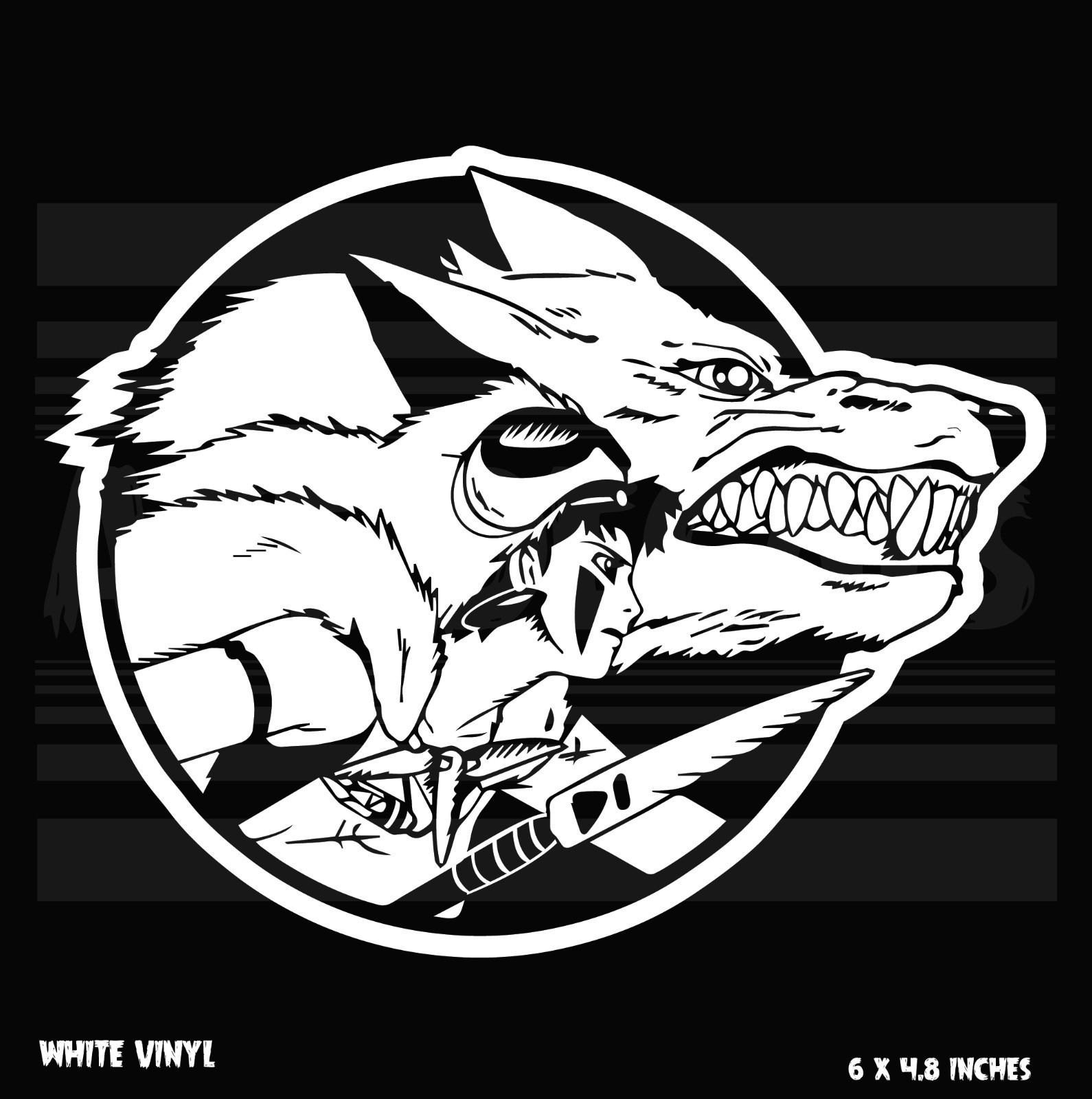Princess Mononoke – wolf – Anime – Vinyl decal sticker