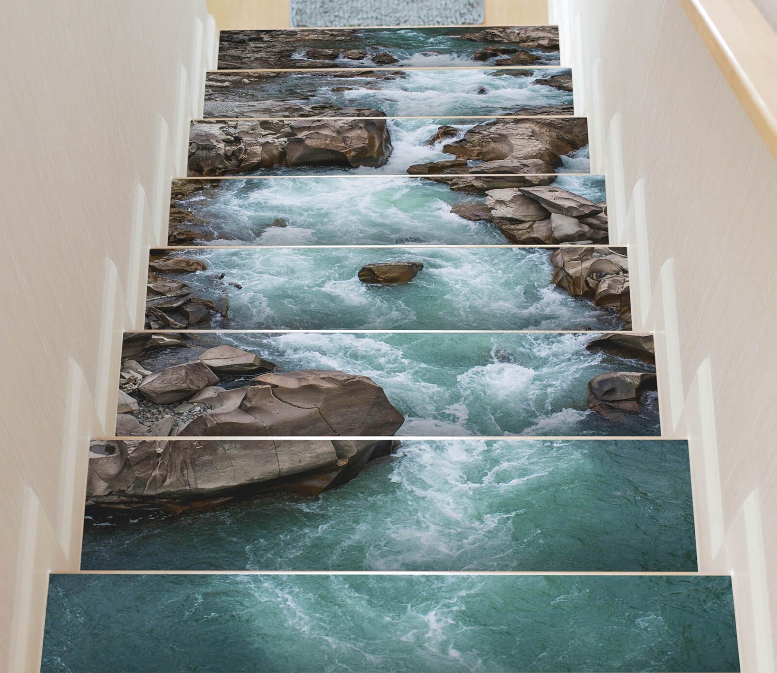 3D Simple Creek U831 Stair Risers Decoration Photo Mural Decal Wallpaper Romy