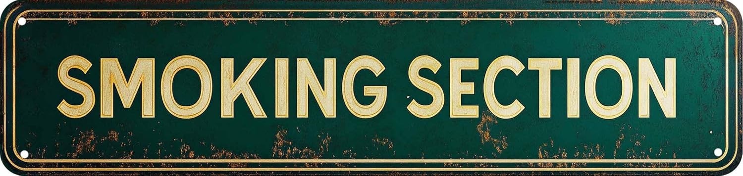 Vintage Tin Smoking Section Sign Retro Metal Sign for Outdoor indoor Decorati…