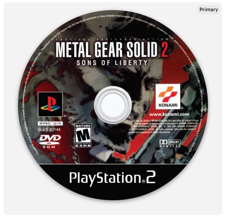 3” Metal Gear Solid 2 Disc Vinyl sticker Matte Finish Dishwasher Safe