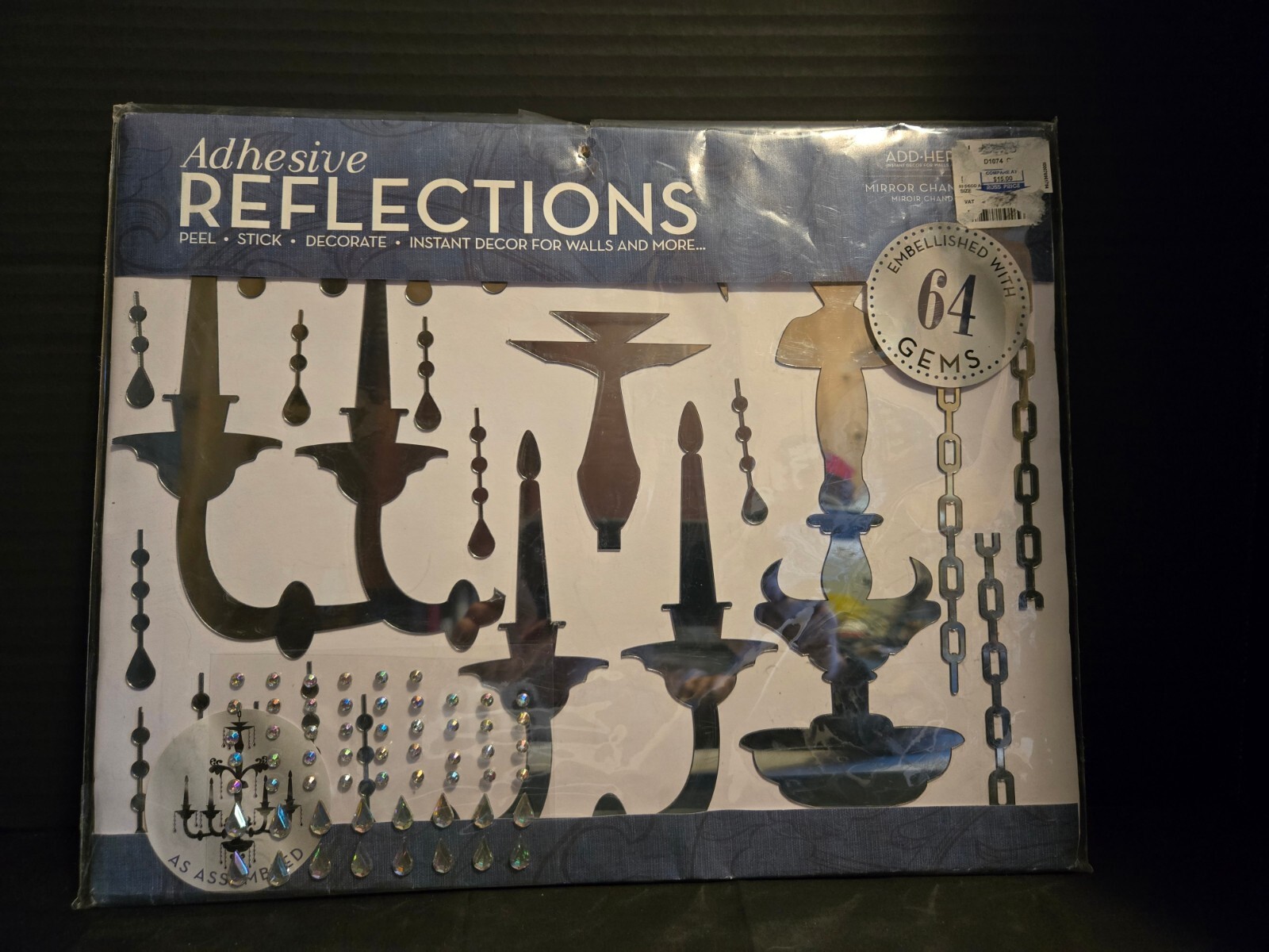 DCWV Home Black Chandelier Rhinestones AND Reflections Mirror Chandelier New