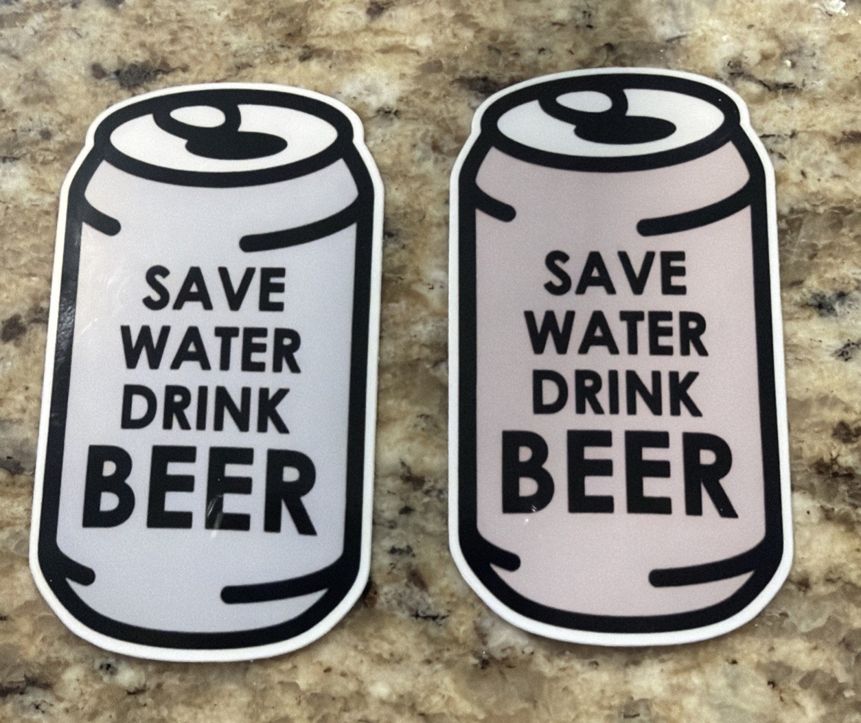 Save Water Drink Beer Sticker 2-pack Custom by Mike's Marvels UV/Water Resistant