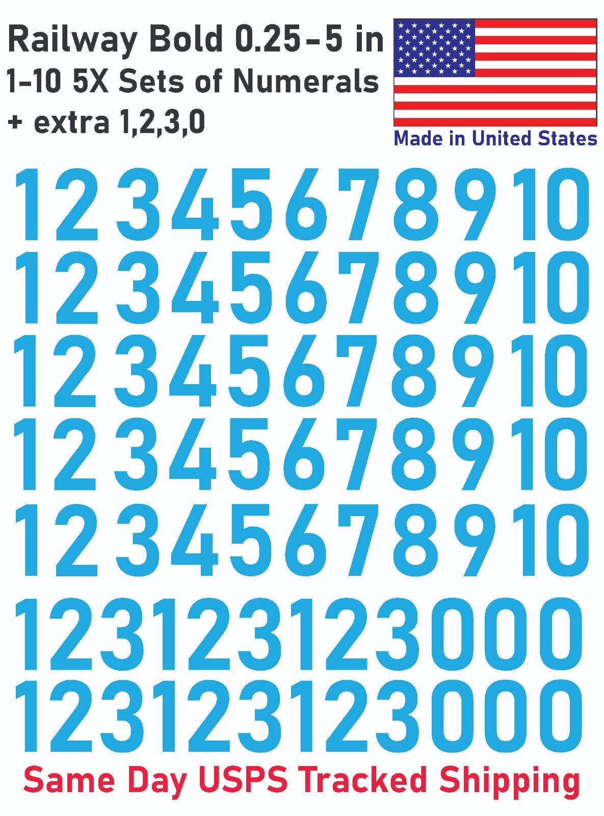 1-10 50+20 Outdoor Vinyl Decal Numbers for Mailbox, Shop, Wall, Address, Locker