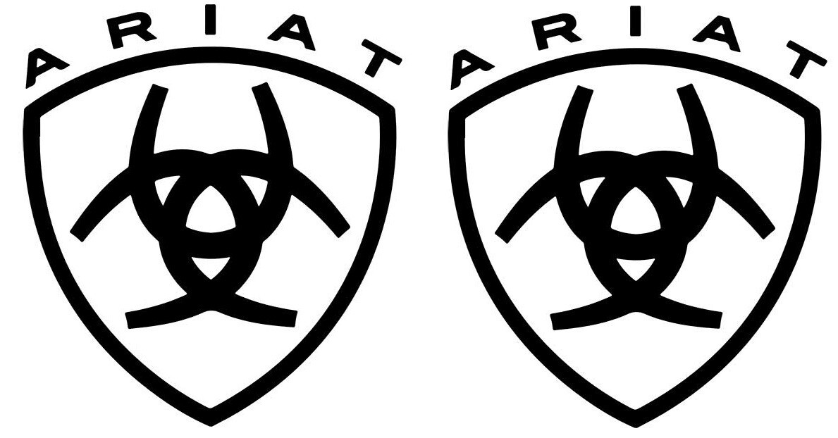 Pair of Ariat Western Boot hat jacket vinyl decal white sticker 5"x5.5" Each