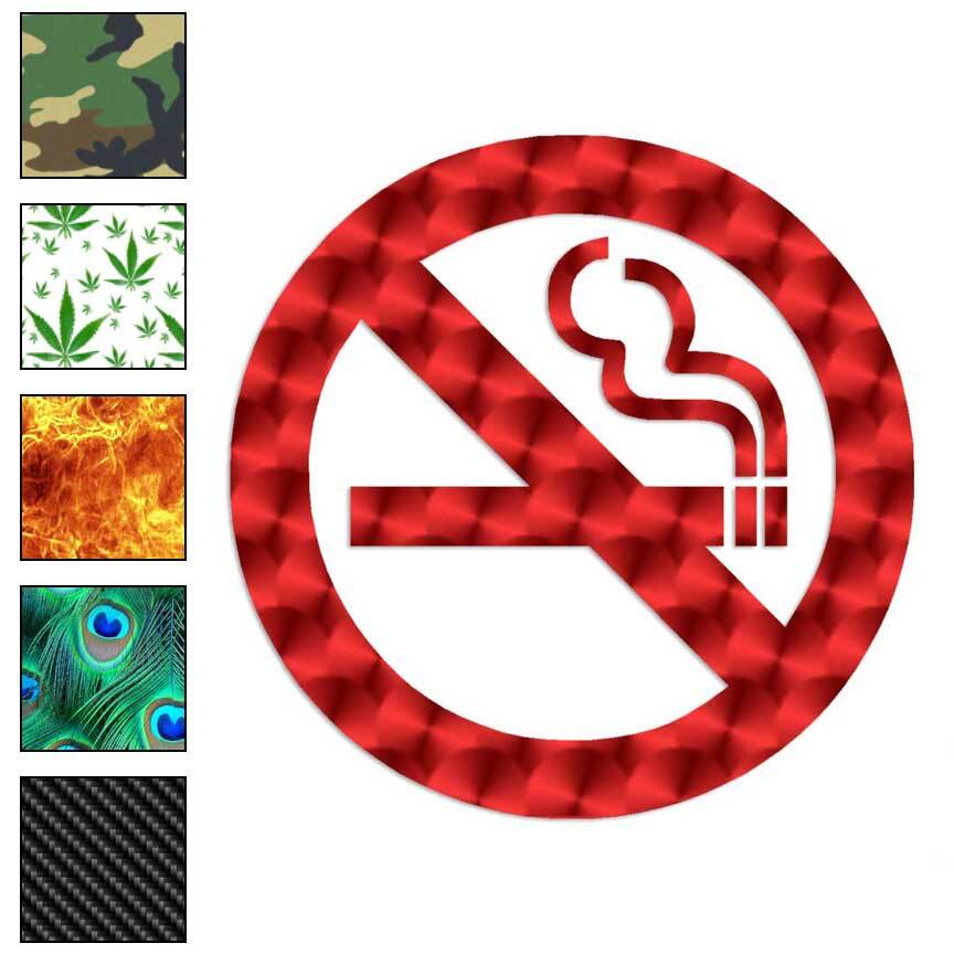 No Smoking Sign, Vinyl Decal Sticker, 40 Patterns & 3 Sizes, #932