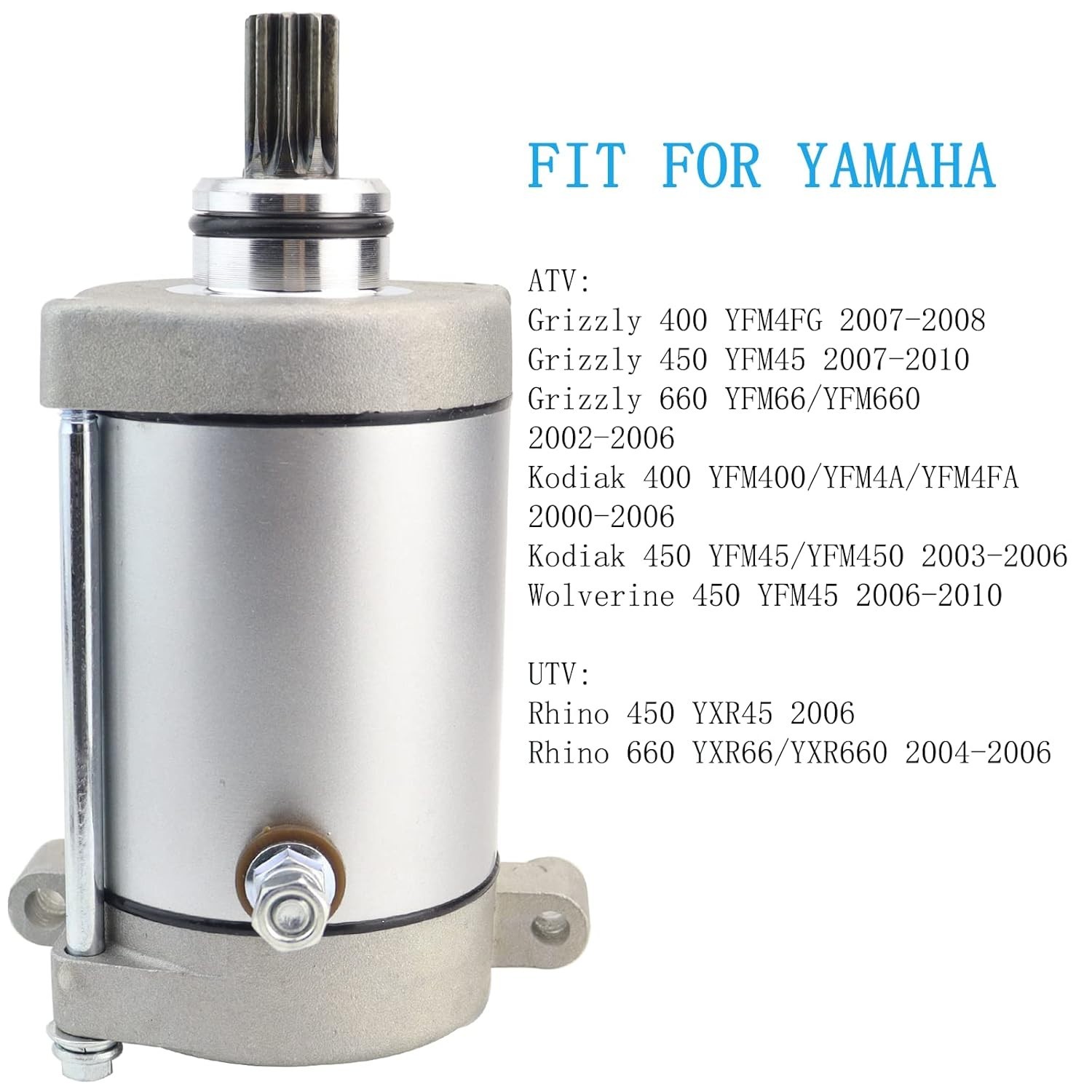 Starter Motor & Relay Replacement for Yamaha Grizzly 400 450 660 2002-2010, K…
