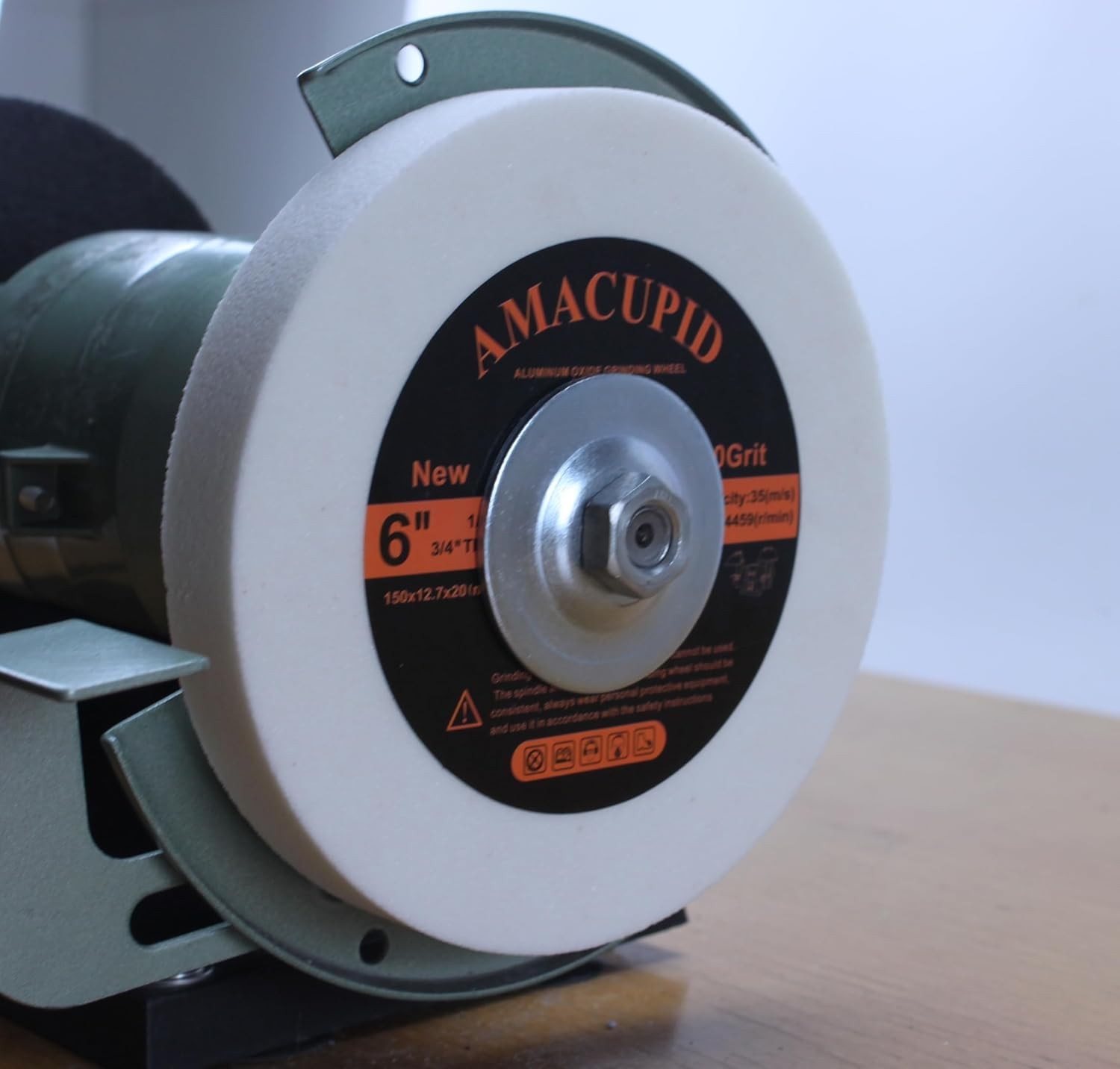 Bench Grinder Wheel 6 Inch, White Aluminum Oxide Abrasive Grinding Wheels. for S