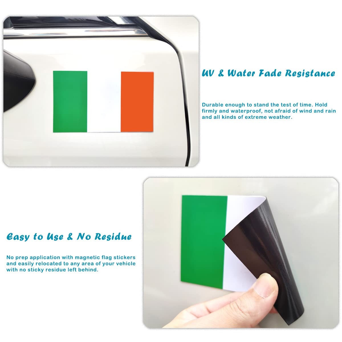 Ireland Irish Flag Magnet Decal For Car SUV Truck 3×5 Inch 3 PCS Bumper Sign