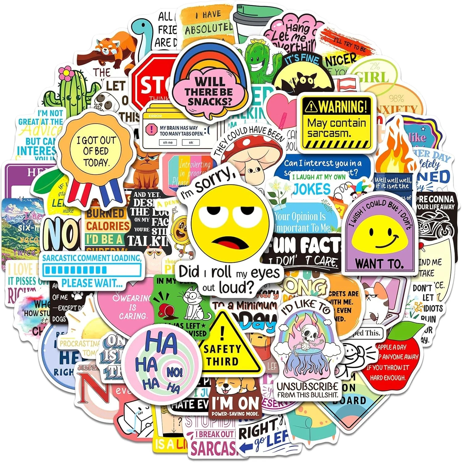 200 Sarcastic Stickers for Adults Funny Stickers Pack for Laptop Snarky Meme Sti