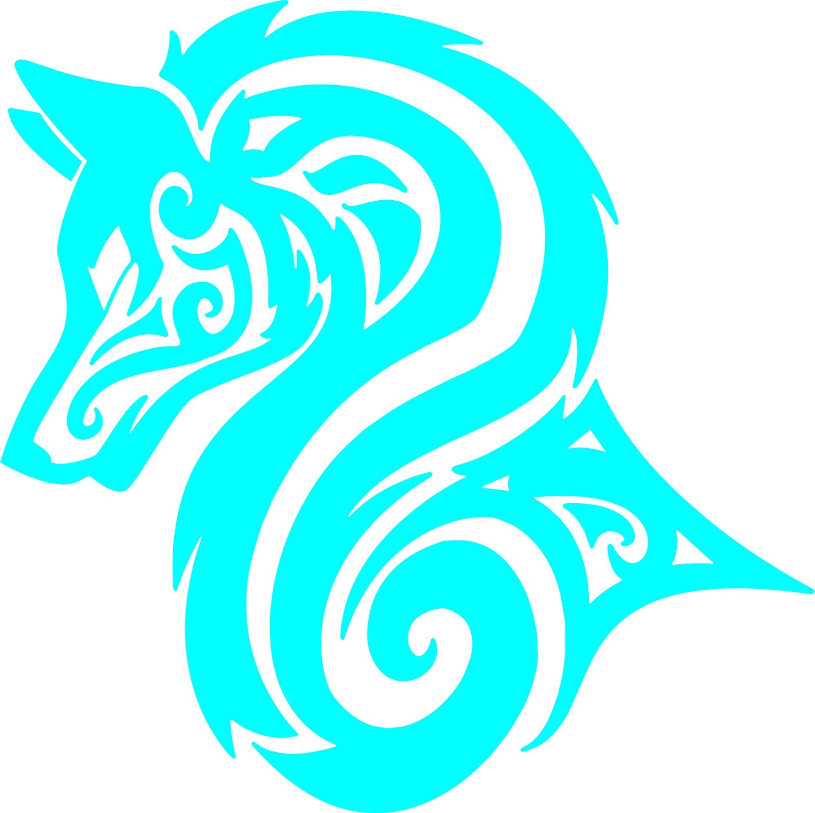 Tribal Zodiac Wolf Decal 4.5"w X 4.4" h In your choice of color