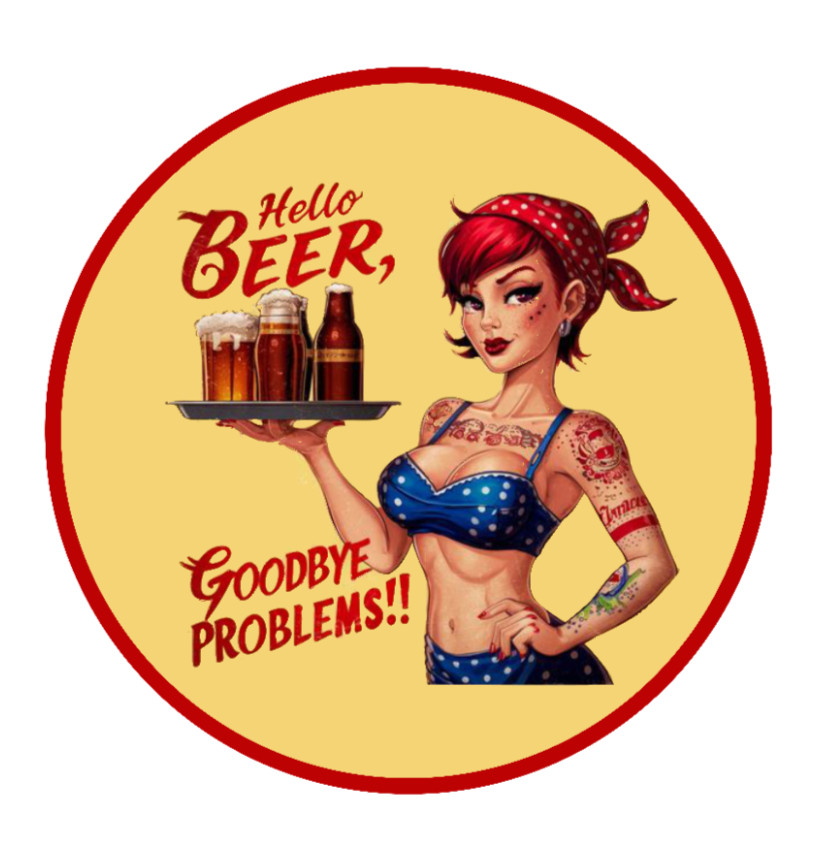 Beer – Goodbye Problems – 4" Vinyl Car Decal Sticker Cooler Laptop Truck Smoker